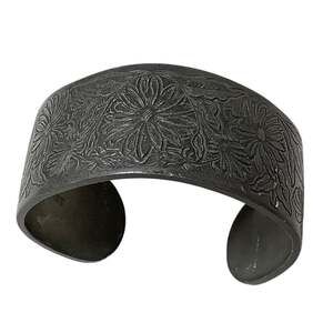 Salisbury Pewter September Aster Flower of Month Cuff Bracelet Vintage A6-57